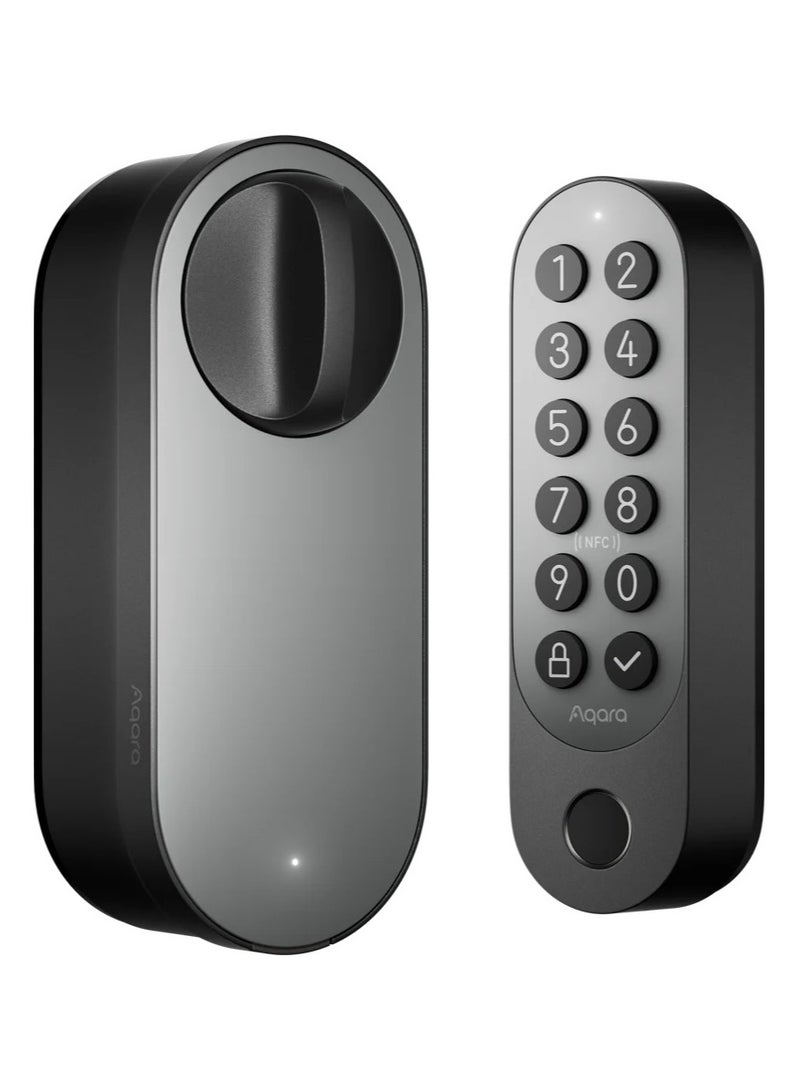 Smart Door Lock U200, Matter over Thread, Keyless Entry Door Lock with Apple Home Key and Rechargeable Battery,Supports Apple Home, Alexa and SmartThings, Black