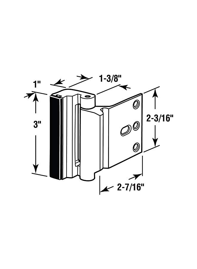 Security Bronze U 11126 Door Reinforcement Lock – Add Extra, High To Your Home And Prevent Unauthorized Entry 3” Stop, Aluminum Construction Anodized Finish