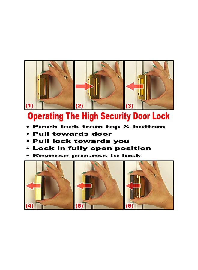 Security Bronze U 11126 Door Reinforcement Lock – Add Extra, High To Your Home And Prevent Unauthorized Entry 3” Stop, Aluminum Construction Anodized Finish