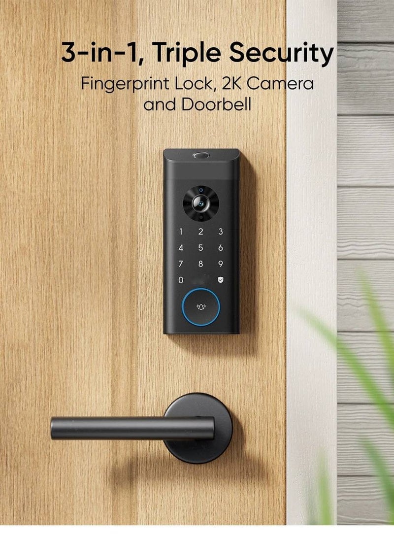 Video Smart Lock E330 3-in-1 Camera Doorbell Fingerprint Keyless Entry Door Lock, WiFi Door Lock