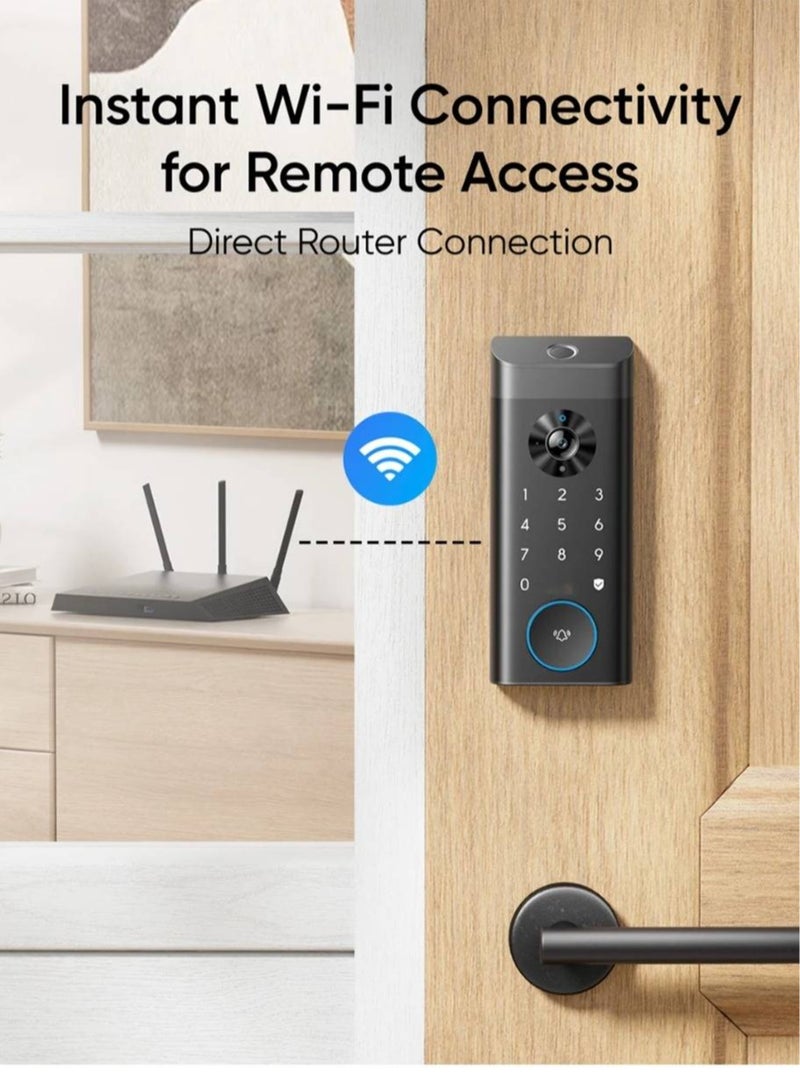 Video Smart Lock E330 3-in-1 Camera Doorbell Fingerprint Keyless Entry Door Lock, WiFi Door Lock