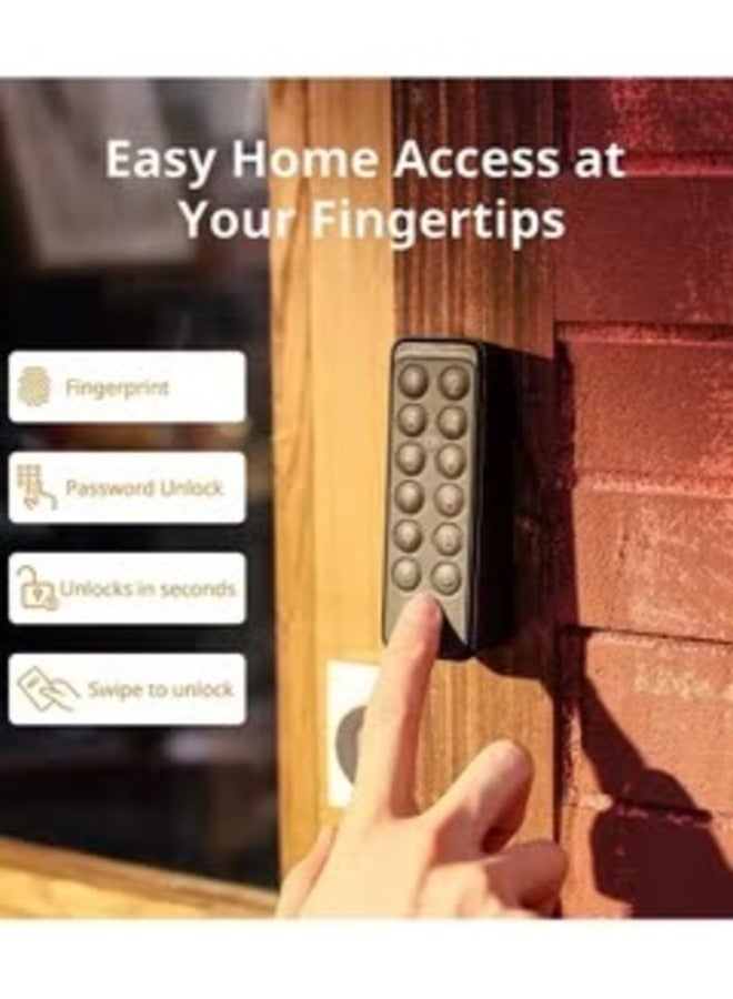 Smart Keypad Touch for SwitchBot Lock Fingerprint Keyless Home Entry IP65 Waterproof, Supports Virtual Passwords for Home Security