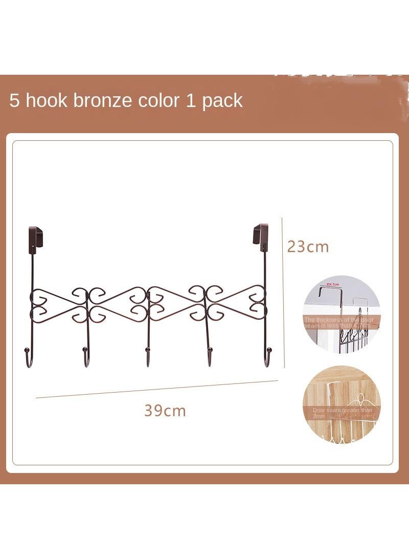 Bag Towel Coat Clothes Hat Over Door Hanger 5-Hook Bathroom Hanging Rack Holder