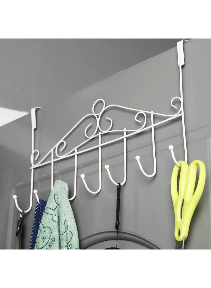 Bag Towel Coat Clothes Hat Over Door Hanger 7-Hook Bathroom Hanging Rack Holder