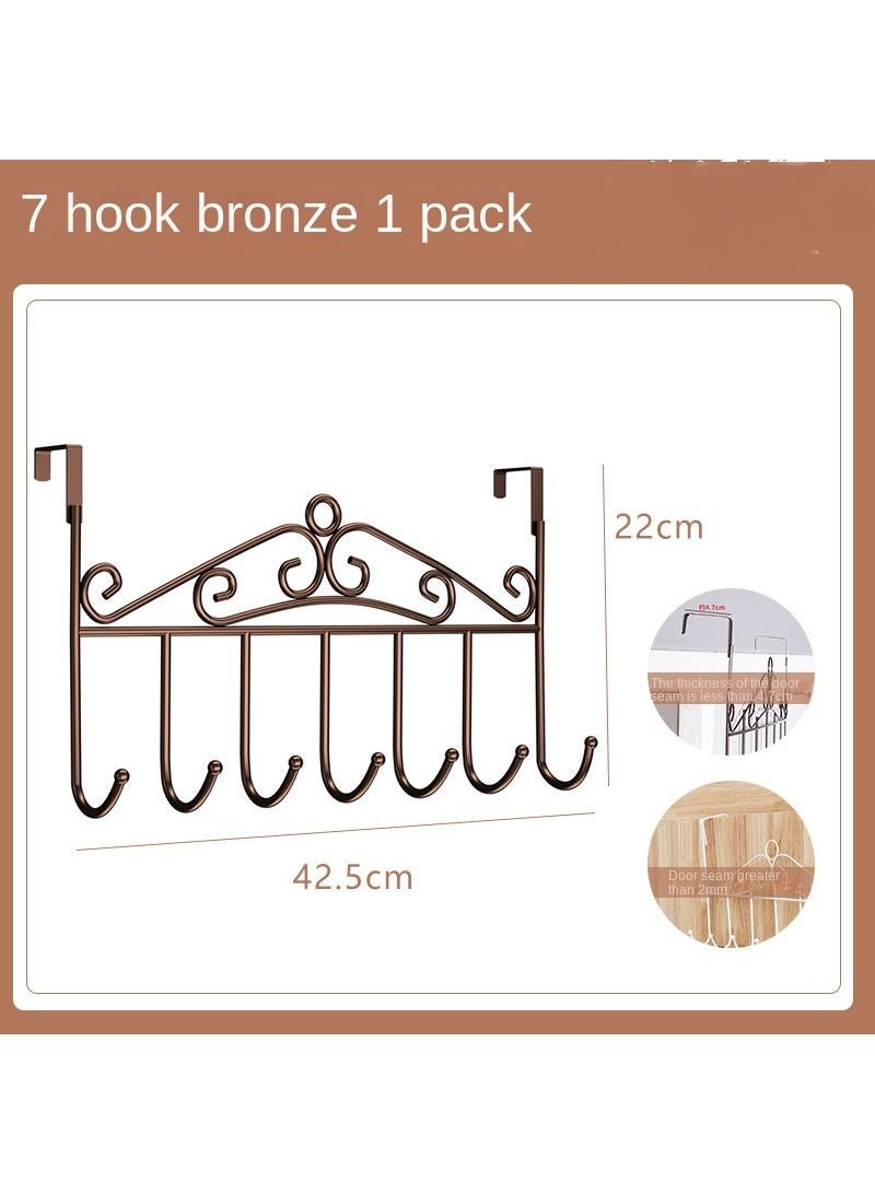 Bag Towel Coat Clothes Hat Over Door Hanger 7-Hook Bathroom Hanging Rack Holder