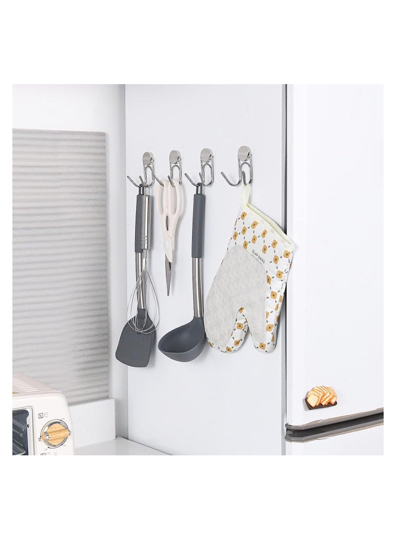 U Shape Strong Magnetic Hooks, Heavy Duty 304 Stainless Steel Hanging Hooks for Indoor Outdoor Hanging, Refrigerator, Grill, Kitchen (4 Pcs - 1.0in-2 40Lbs)