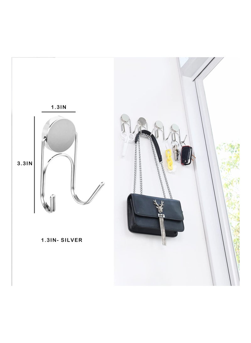 U Shape Strong Magnetic Hooks, Heavy Duty 304 Stainless Steel Hanging Hooks for Indoor Outdoor Hanging, Refrigerator, Grill, Kitchen (4 Pcs - 1.0in-2 40Lbs)