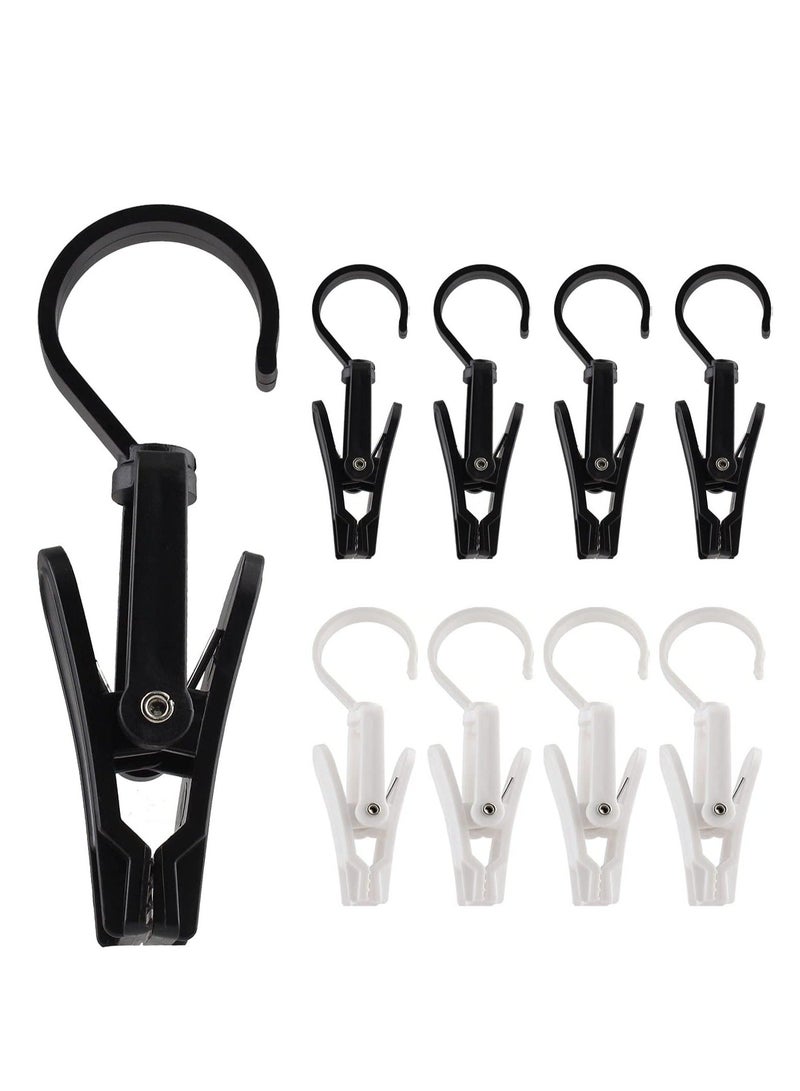 SYOSI Laundry Hooks Clip Plastic Clothes Pins Super Strong Hanger Clips Swivel for Clothing Store Home Office Workshop Curtain White Black 20 PCS