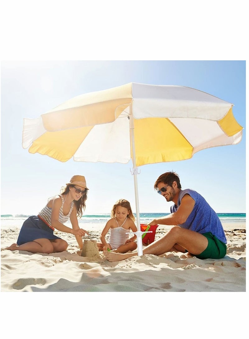 Beach Umbrella Screw Sand Anchor Stand Holder, One Size Fits All, Holder Safe for Strong Wind with 4-prongs Hanging Hook