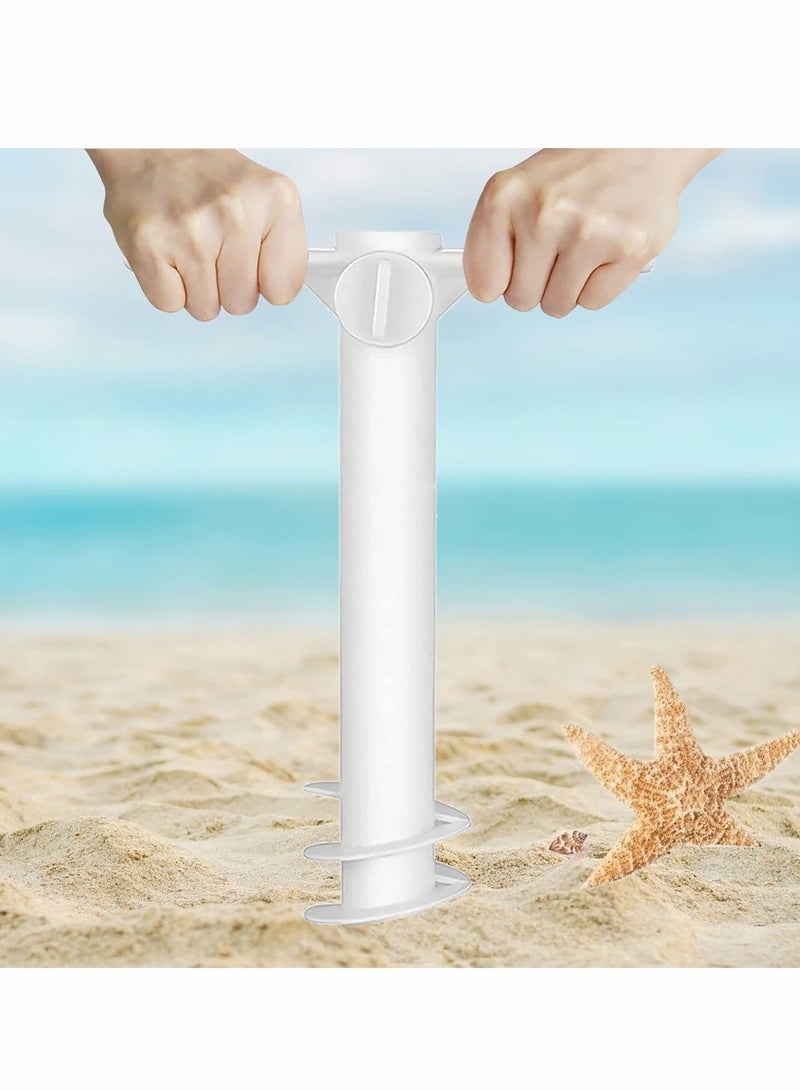 Beach Umbrella Screw Sand Anchor Stand Holder, One Size Fits All, Holder Safe for Strong Wind with 4-prongs Hanging Hook