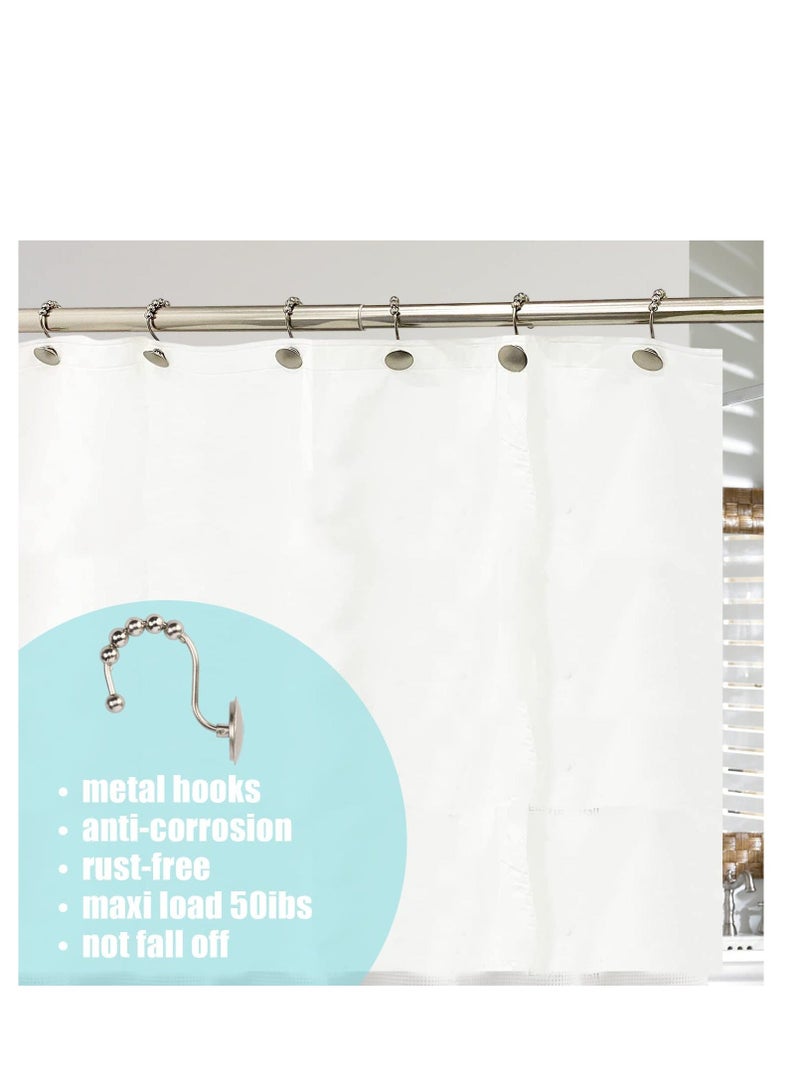 Shower Curtain Hooks Nickel Decorative Rings Easy Glide for Rod Rust Proof Bathroom Rods Curtains Clothing Most Set of 12