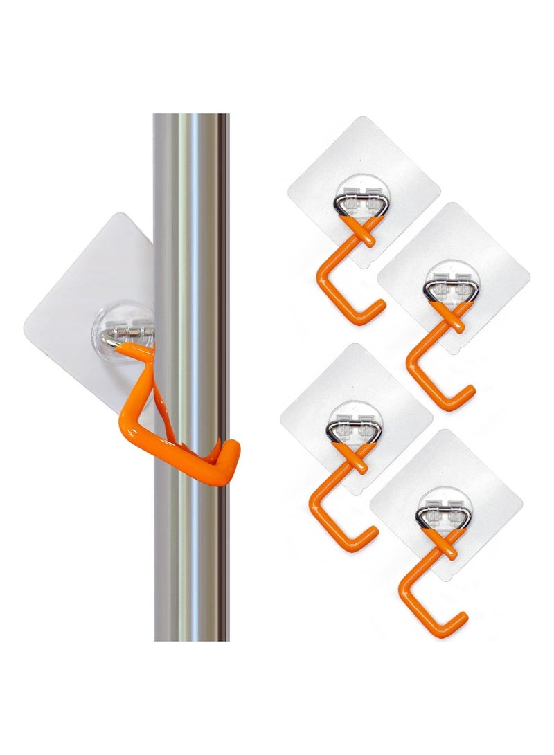 Mop and Broom Holder Wall Mount Gripper Holds Self Adhesive No Drilling Super Anti-Slip Tool Racks Stainless Steel Hooks Organizer