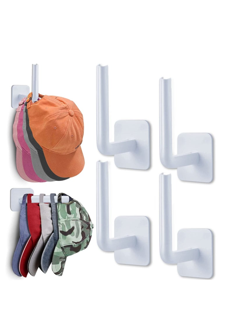 12 Pcs Hat Rack for Wall Organizer, Multi-Function Storage Organizer Hanger, Baseball Caps Closet Door Bedroom Bathroom Laundry(White)