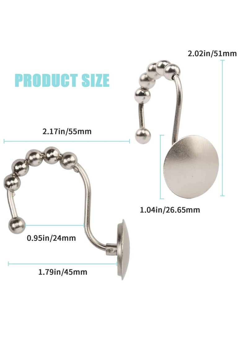 Shower Curtain Hooks Nickel Decorative Rings Easy Glide for Rod Rust Proof Bathroom Rods Curtains Clothing Most Set of 12