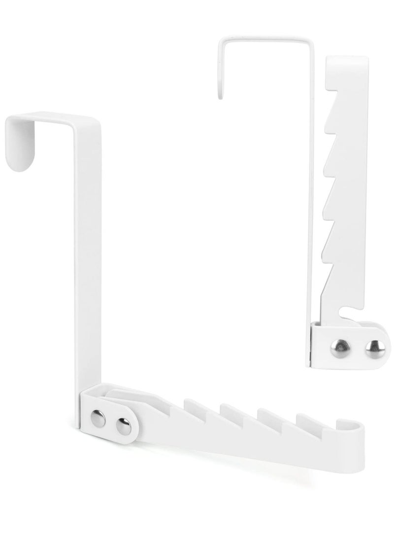 Over The Door Hooks Hanger, 1 Pack Collapsible Folding Organizer Rack, Space Saving Hanging Storage Prefect for Clothes, Coats, Towels Bedroom Bathroom, White