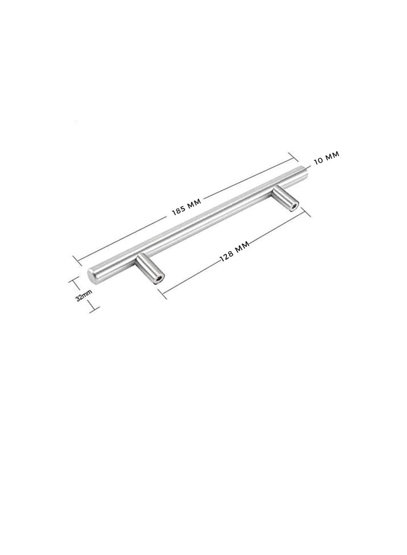 T-bar Kitchen Cabinet Handle Set, 10 pcs set, 6 inch (128mm) Drawer Pull handle Hardware Set with Hole Centers for Kitchen/ bathroom/ Bedroom Cabinet Drawer Door Cupboard Dresser Wardrobe.