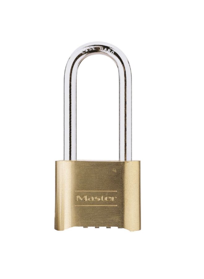 Solid Body Padlock With Long Shackle Gold