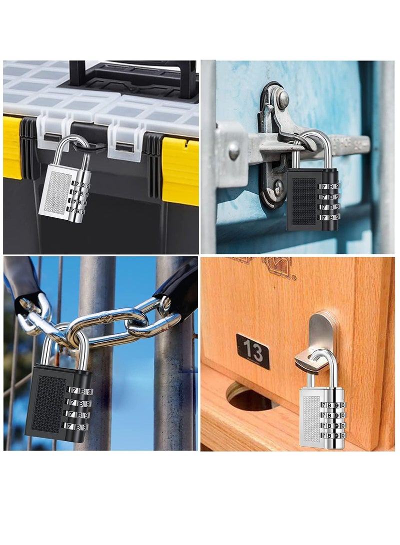 4 Digit Combination Lock Resettable Dial Combination Locker Lock for Gym and School Weatherproof Outdoor Hasp Combination Lock for Door Gates