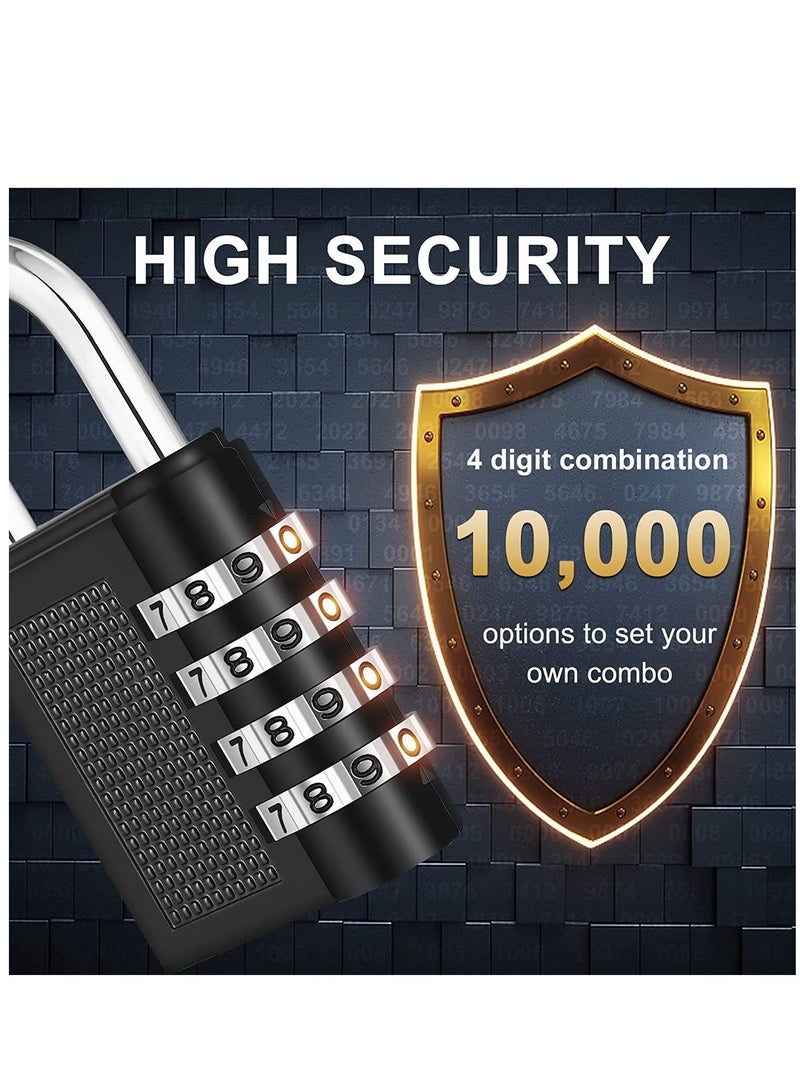 4 Digit Combination Lock Resettable Dial Combination Locker Lock for Gym and School Weatherproof Outdoor Hasp Combination Lock for Door Gates