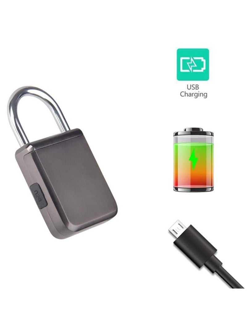 Fingerprint Padlock Waterproof Smart Keyless Security Locker Fingerprint Lock Anti Theft USB Charge For Bike Gym Locker Luggage 4Pcs