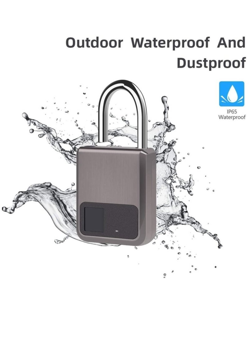 Fingerprint Padlock Waterproof Smart Keyless Security Locker Fingerprint Lock Anti Theft USB Charge For Bike Gym Locker Luggage 4Pcs