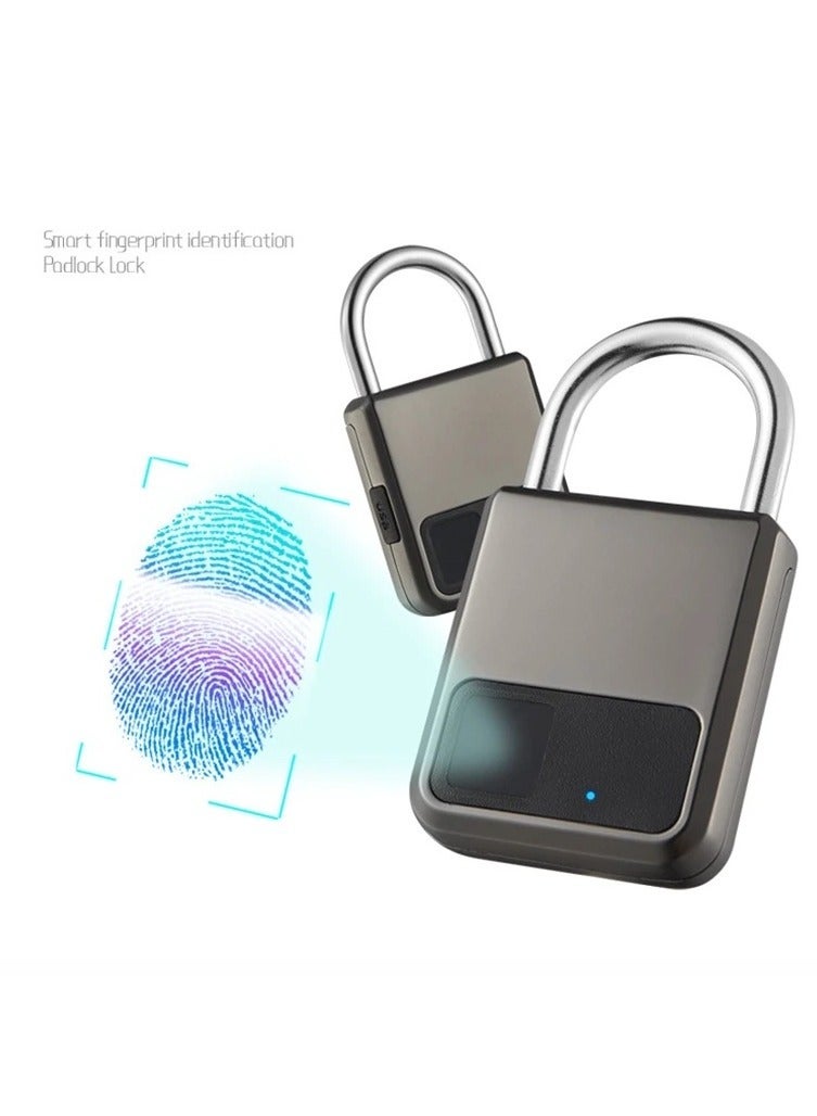 Fingerprint Padlock Waterproof Smart Keyless Security Locker Fingerprint Lock Anti Theft USB Charge For Bike Gym Locker Luggage 4Pcs