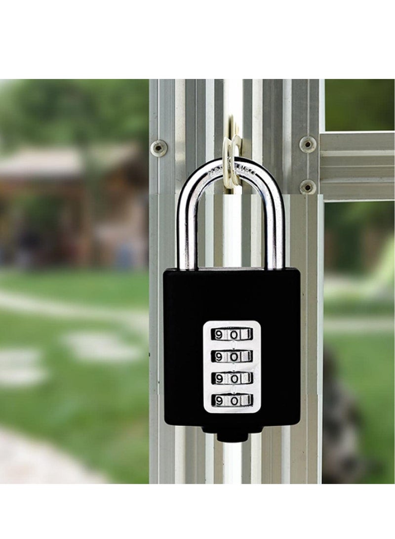 Outdoor Weatherproof Padlock, Heavy Duty Combination Padlock, 4 -Digit Combination Lock, Suitable for School Gym Locker, Fence, Toolbox, Hasp Gate, Storage