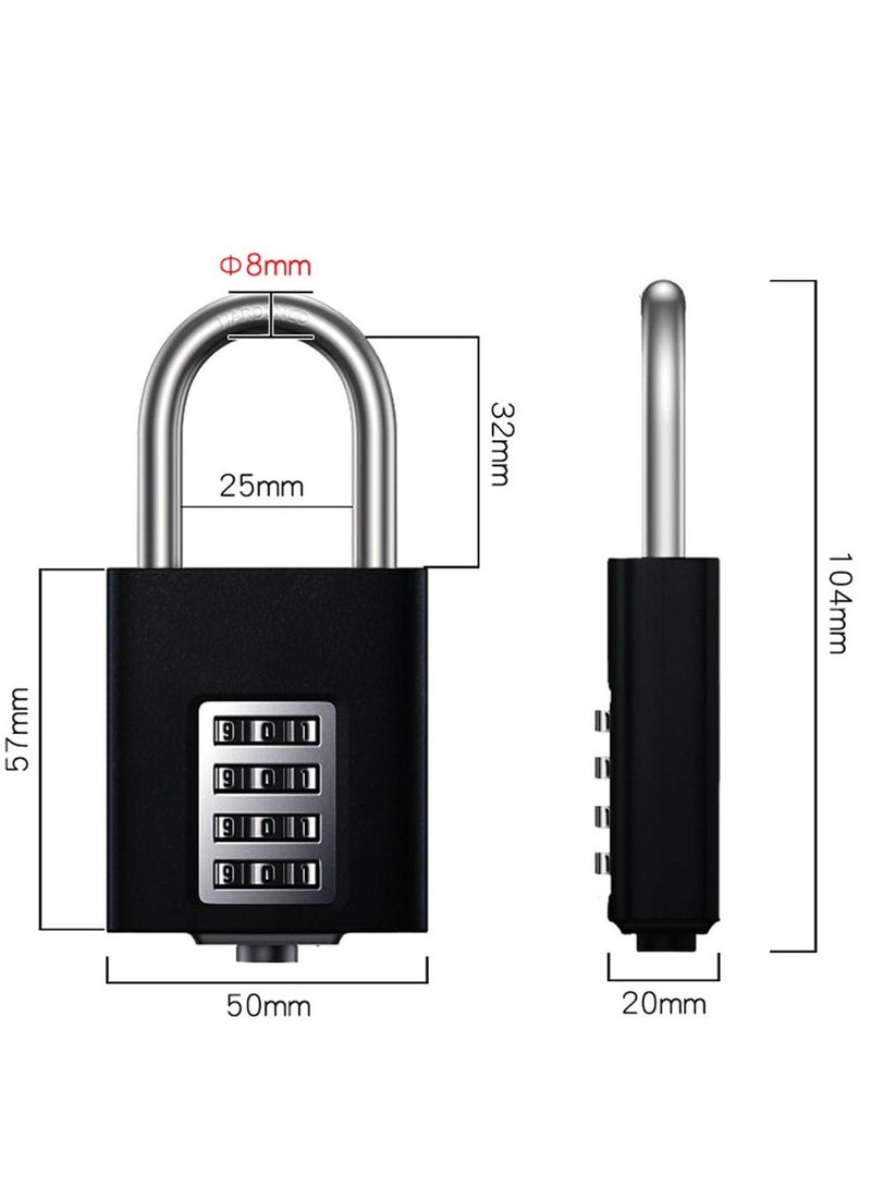 Outdoor Weatherproof Padlock, Heavy Duty Combination Padlock, 4 -Digit Combination Lock, Suitable for School Gym Locker, Fence, Toolbox, Hasp Gate, Storage