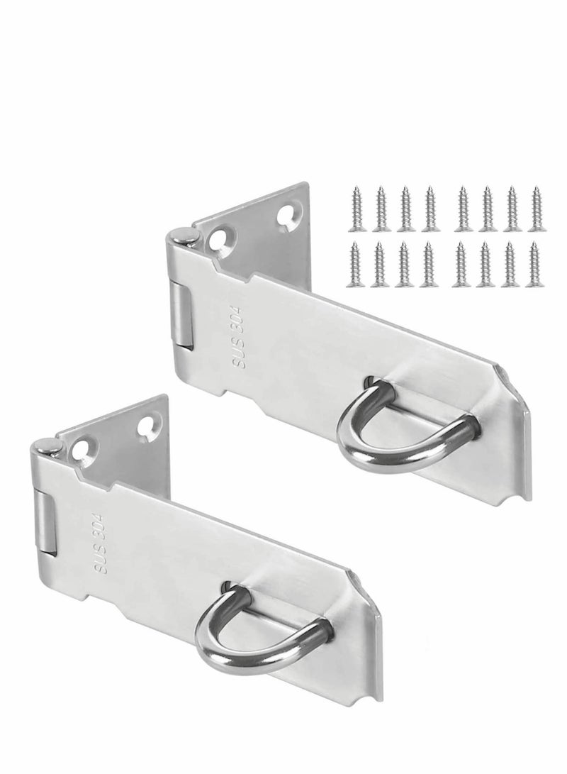 Padlock Hasp, Stainless Steel Security Door Clasp Hasp Lock Latch, Suitable for Room Door Locks, Garden Door Locks 2mm Extra Thick Door Gate Bolt...