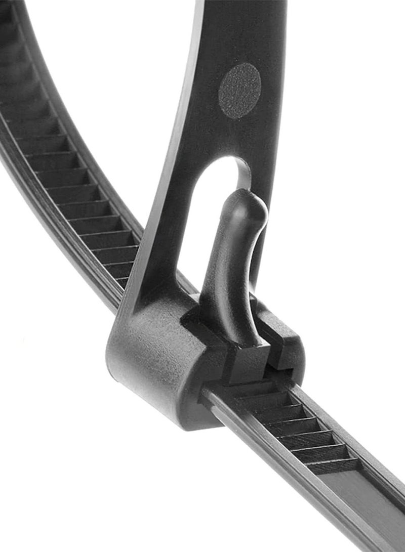 Reusable Zip Ties Heavy Duty Zip Tie Thick Black Cable Ties Reusable 100 Pack 50lb Tensile Strength Nylon Cable Wire Ties for Multi-Purpose Use Indoor And Outdoor Plastic Tie Wire 12 Inch