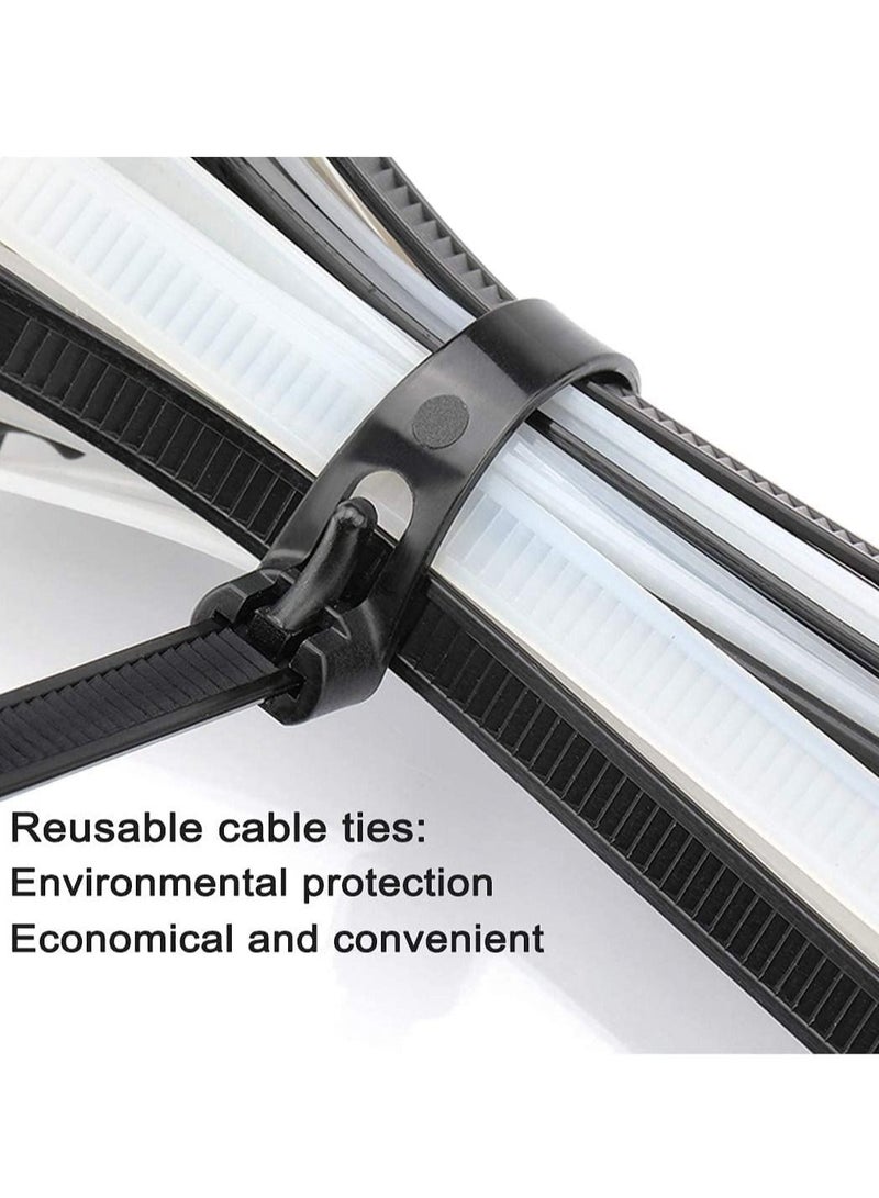 Reusable Zip Ties Heavy Duty Zip Tie Thick Black Cable Ties Reusable 100 Pack 50lb Tensile Strength Nylon Cable Wire Ties for Multi-Purpose Use Indoor And Outdoor Plastic Tie Wire 12 Inch