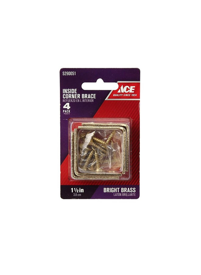 Inside Corner Br (4 cm, Pack Of 4) Gold