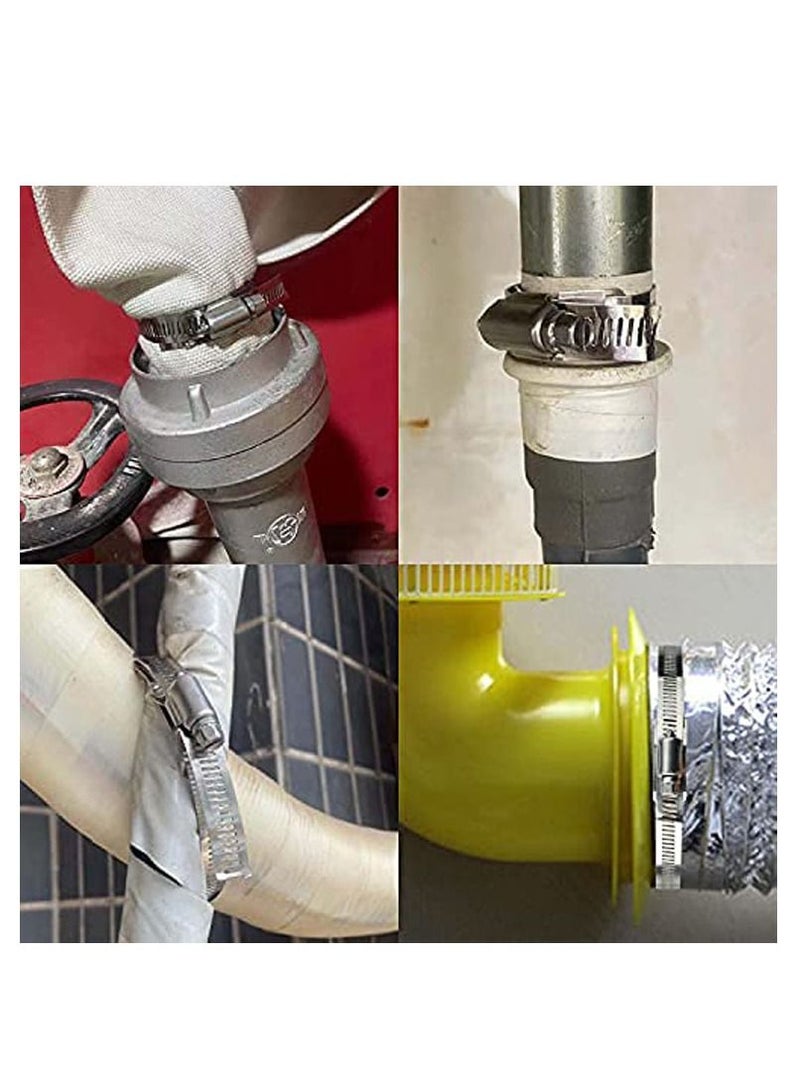 7Pcs Hose Clamp Stainless Steel, DIY, Adjustable Clamp, Worm Gear hose clamps, Band Clamp, Marine Fuel Line Clamp, for Woodworking, Automotive