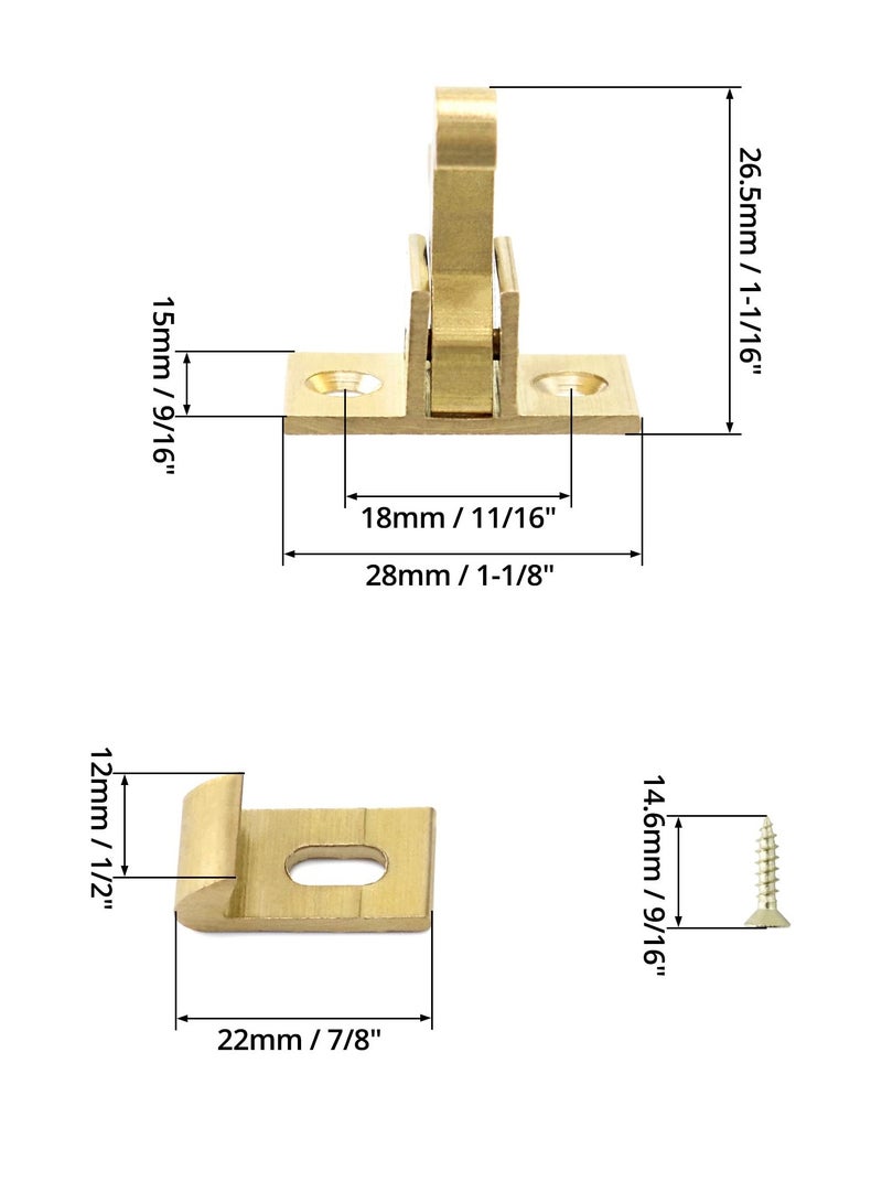 Heavy Duty Brass Elbow Latch Catch for Cabinets Windows and Doors 4 Pack with Mounting Screws Ideal for Home and Office Use