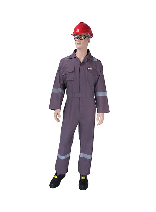 Comfort Safety Coverall With 6 Reflective Tapes Grey 4XL