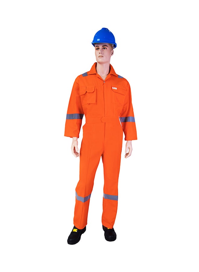 Comfort Safety Coverall With 6 Reflective Tapes Orange 3XL