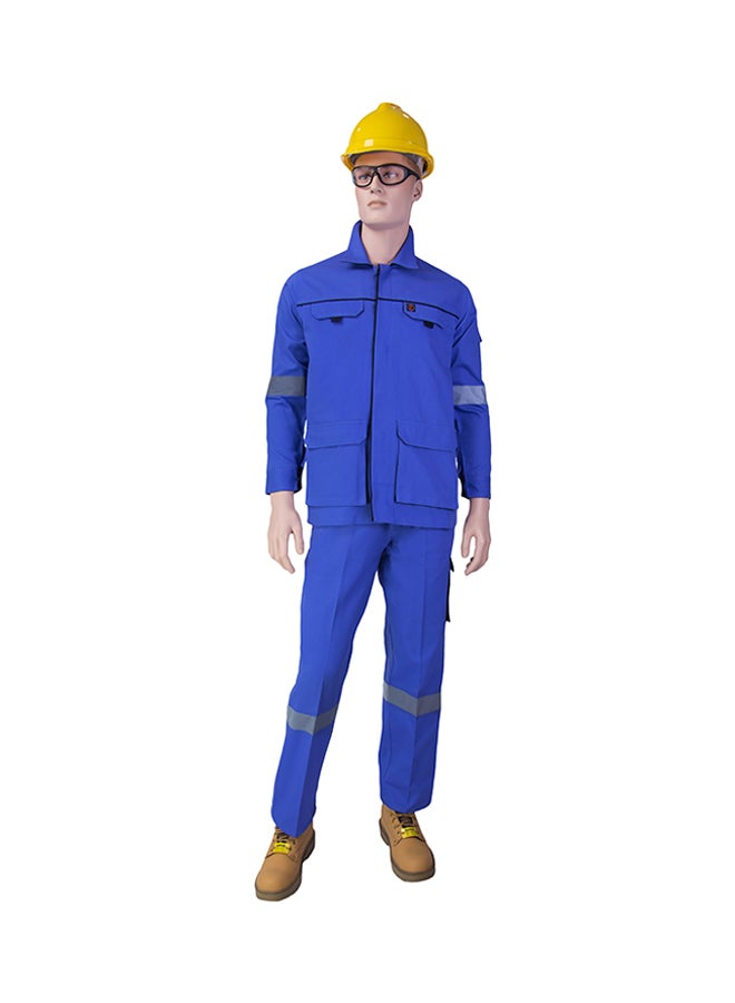 Comfort Safety Pants And Shirt Set Petrol Blue 2XL