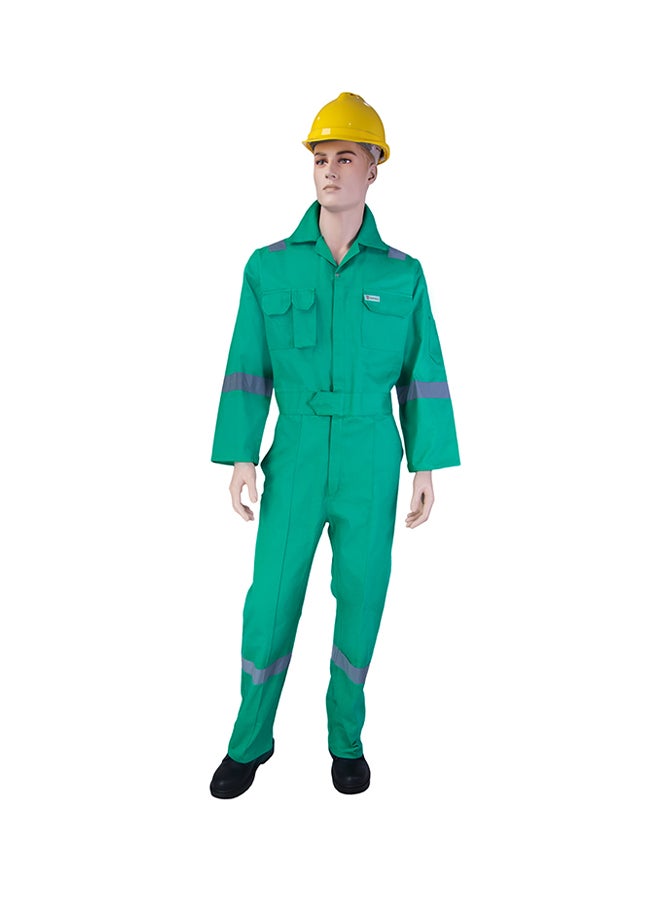 Comfort Safety Coverall With 6 Reflective Tapes Green 2XL