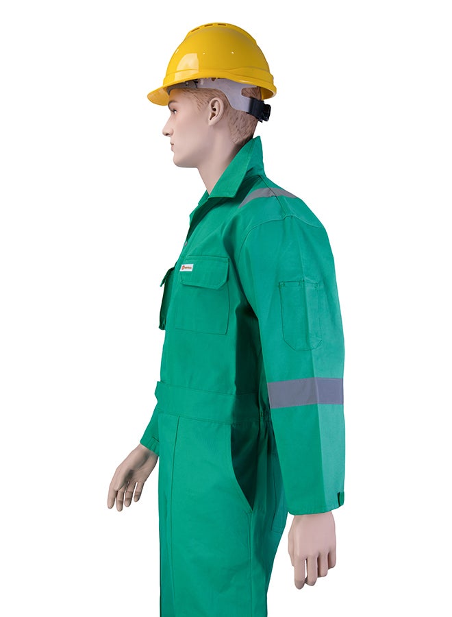 Comfort Safety Coverall With 6 Reflective Tapes Green 2XL