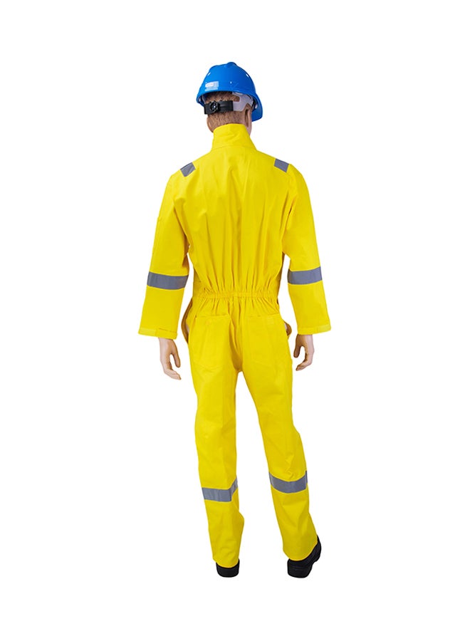 Comfort Safety Coverall With 6 Reflective Tapes Yellow Small