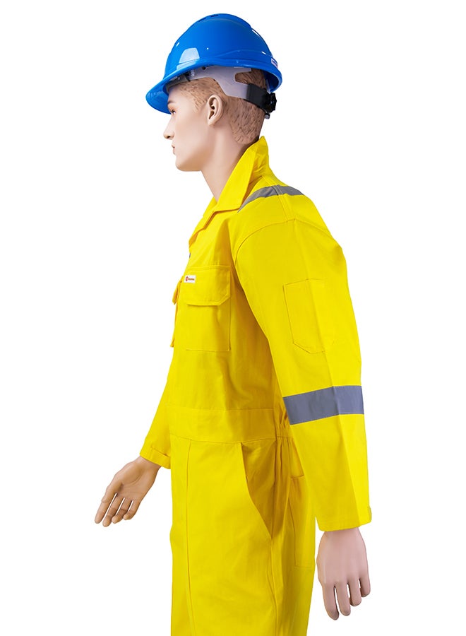 Comfort Safety Coverall With 6 Reflective Tapes Yellow Small