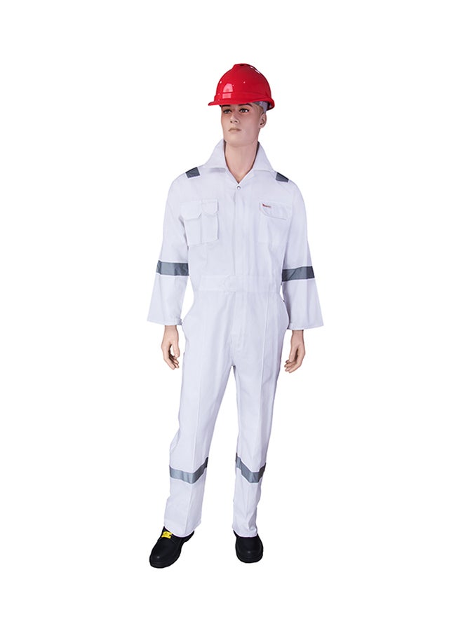 Comfort Safety Coverall With 6 Reflective Tapes White 2XL