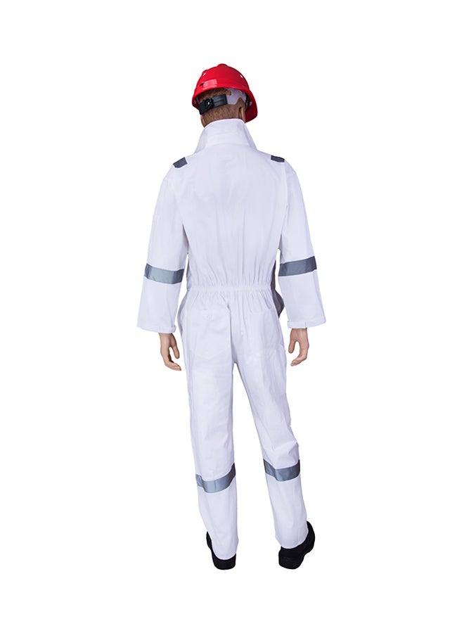 Comfort Safety Coverall With 6 Reflective Tapes White 3XL