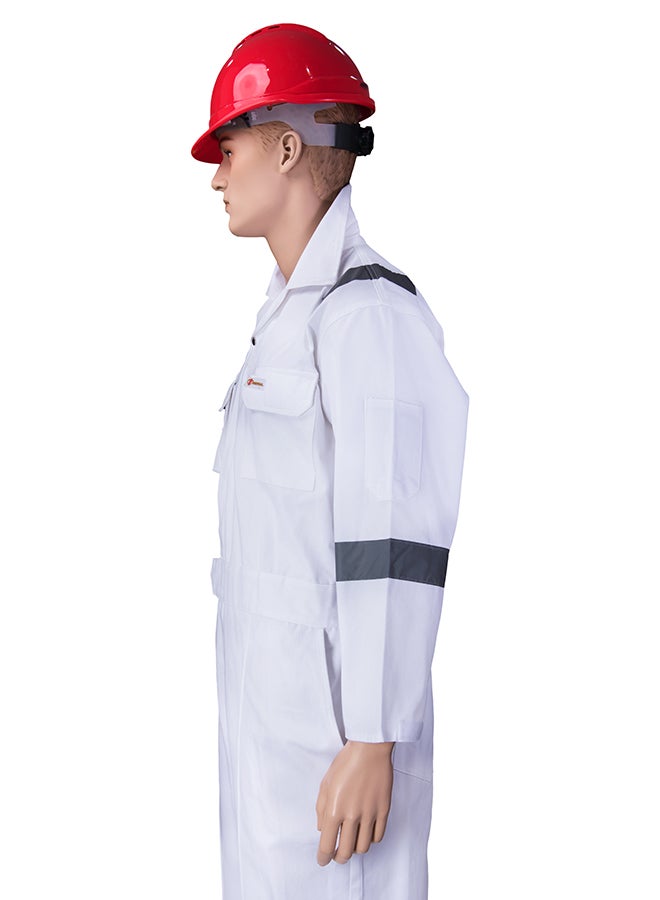 Comfort Safety Coverall With 6 Reflective Tapes White 3XL