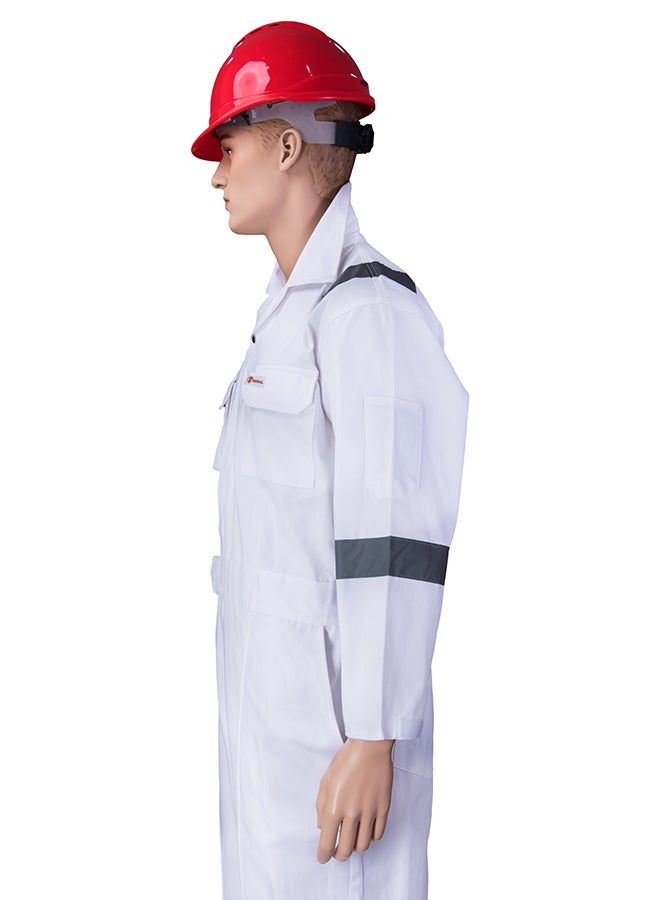 Comfort Safety Coverall With 6 Reflective Tapes White XL