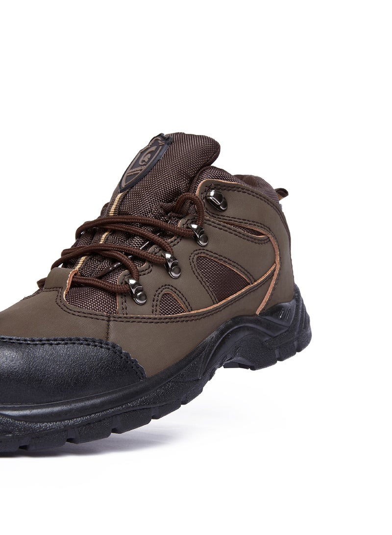 Gladiator Steel toe Safety Shoe 1068 Brown lace up high cut boot