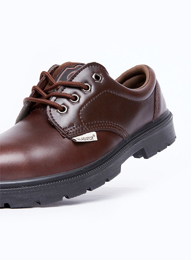 Safety Shoes 4002 Brown lace up low cut Boot