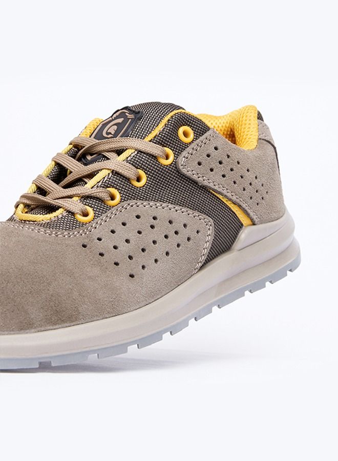 Gladiator Steel toe Safety Shoes 6035 Camel lace up low cut Boot