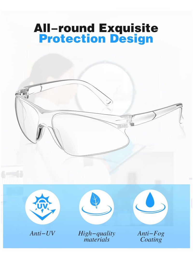 Pair Safety Glasses, Clear Eye Protection Glasses Ansi Z87.1 Protective Over Eyeglasses