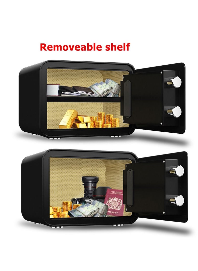 Rubik Safe Box Fingerprint Lock, Fire Resistant A4 Document Size Biometric Safety Deposit Box for Money Documents Home Office RB25QC9 (25x35x28cm) Black